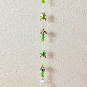 Crystal Prism Rainbow Suncatcher Frogs, Lilies